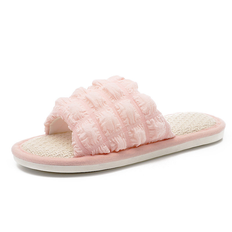 Wholesale Linen Platform Slippers